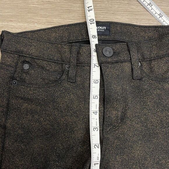 Hudson Nico Midrise Super Skinny Speckled Gold & Black Jeans - Picture 9 of 13